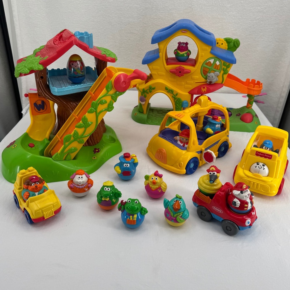 Vintage 2000s Hasbro Weeble Woobles HUGE Lot - Retro Playsets, Figures, Vehicles